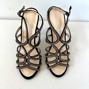 BRAND NEW: Caparros black rhinestone ladies high heels for formal occasions